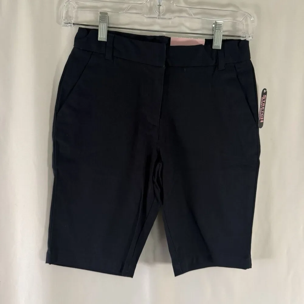New Chaps Approved Schoolwear Shorts Girls 12 Regular Blue Skinny Bermuda